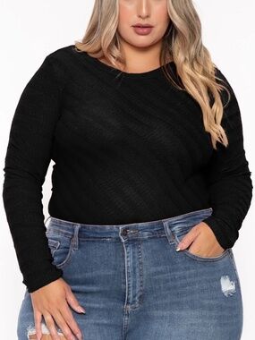NWOT Size 3X Culture Code Black Bias Textured Bodysuit